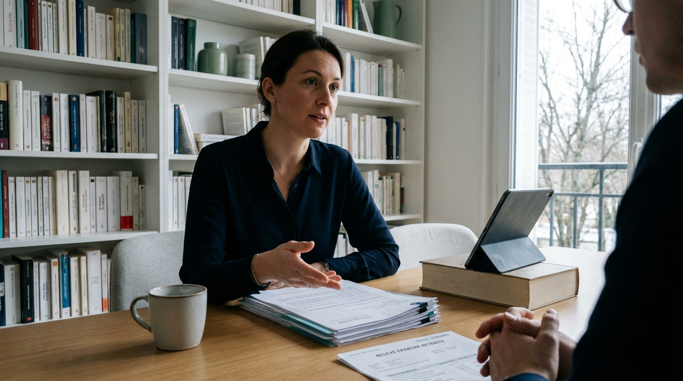 Personne vérifiant les documents nécessaires au déblocage anticipé de son PER