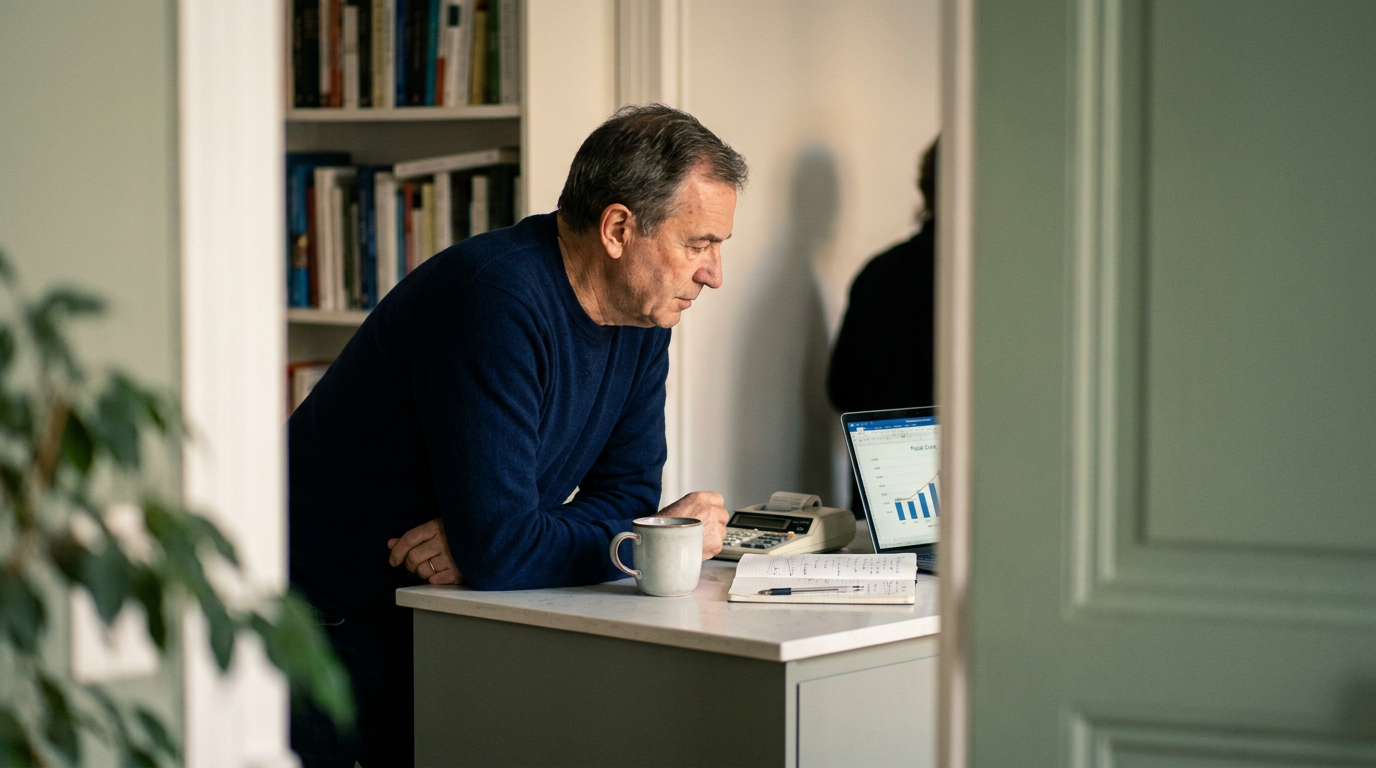 Simulation de l'économie d'impôt PER sur ordinateur portable et documents